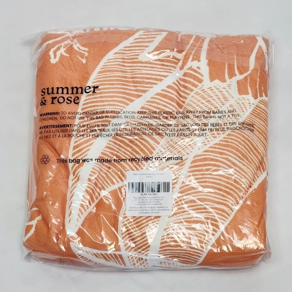 Summer & Rose Floral Round Outdoor Beach Towel